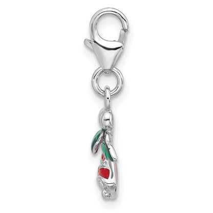 Sterling Silver Amore La Vita Rhodium-Plated Enameled Christmas Bells Charm