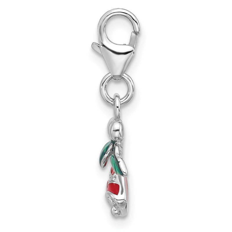 Sterling Silver Amore La Vita Rhodium-Plated Enameled Christmas Bells Charm