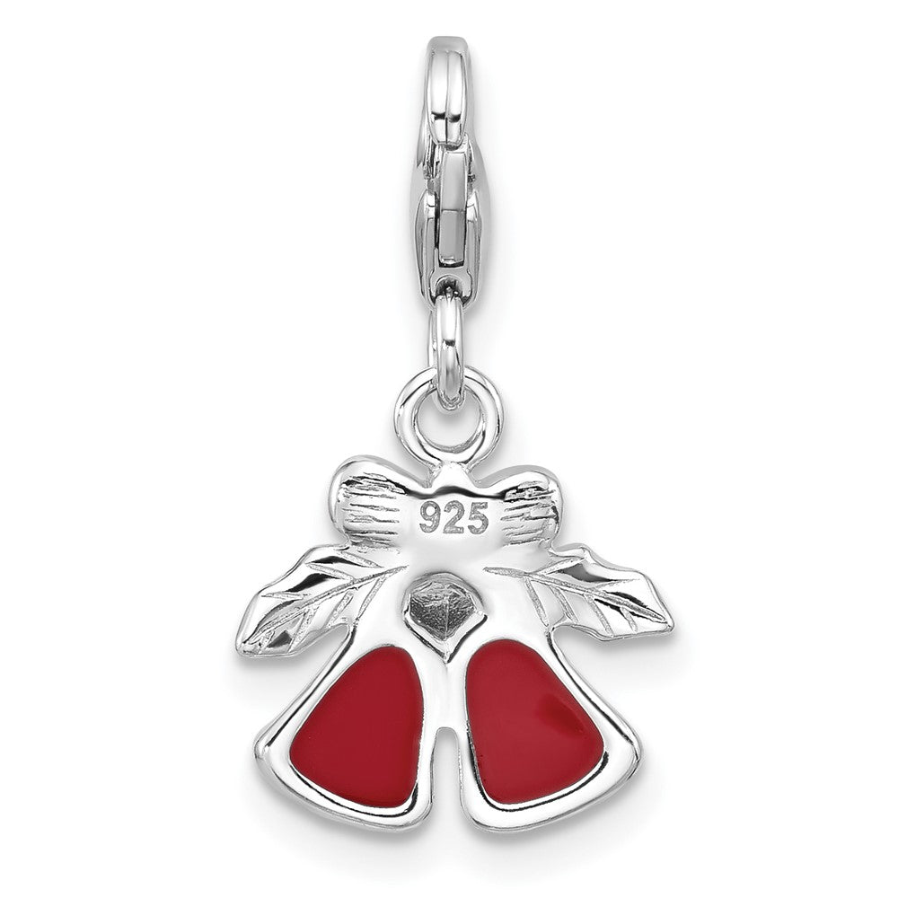 Sterling Silver Amore La Vita Rhodium-Plated Enameled Christmas Bells Charm