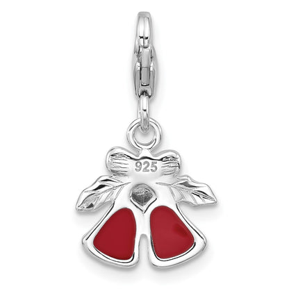 Sterling Silver Amore La Vita Rhodium-Plated Enameled Christmas Bells Charm