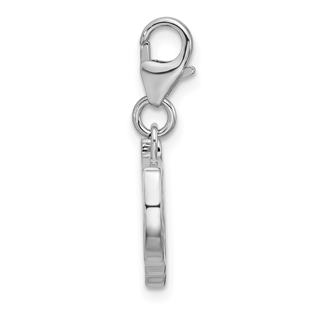 Sterling Silver Amore La Vita Rhodium-Plated Enameled Usa Map Charm