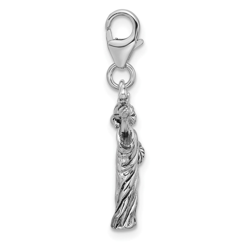 Sterling Silver Amore La Vita Antiqued Rhodium Plated 3-D Statue of Liberty Charm