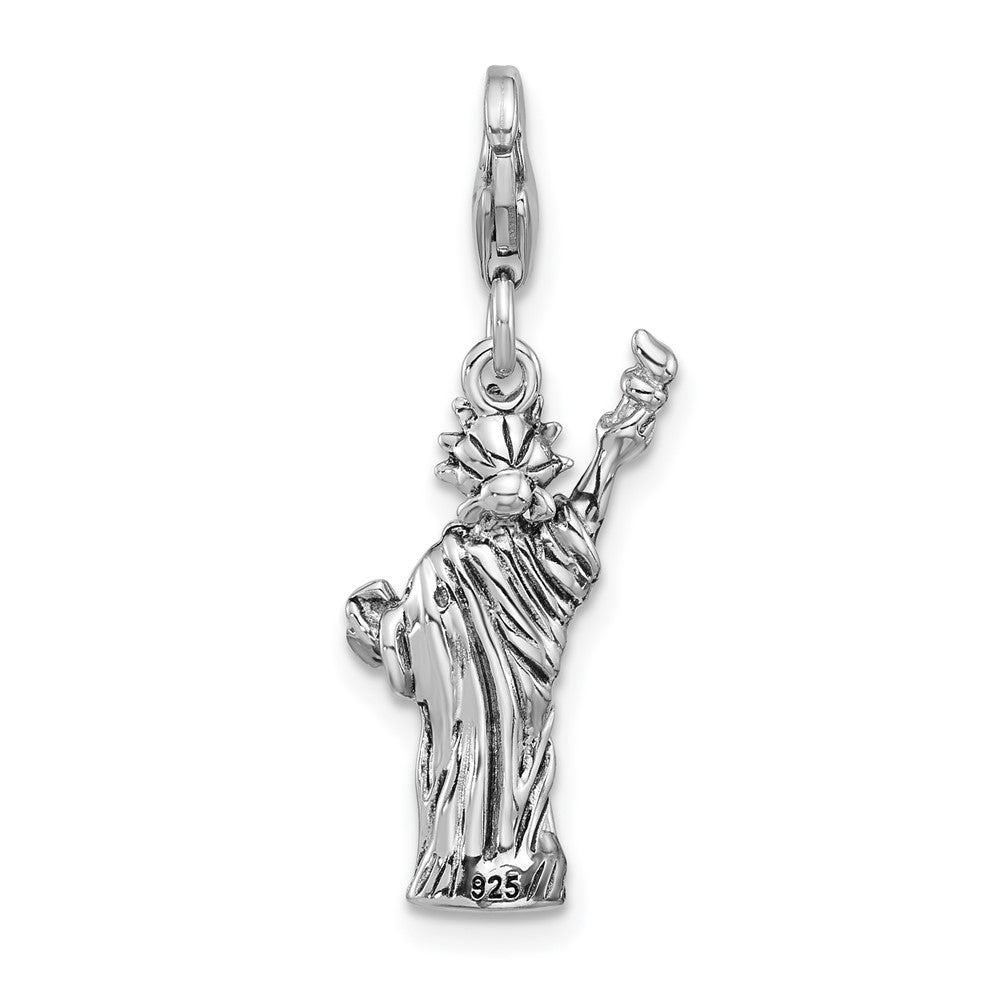 Sterling Silver Amore La Vita Antiqued Rhodium Plated 3-D Statue of Liberty Charm
