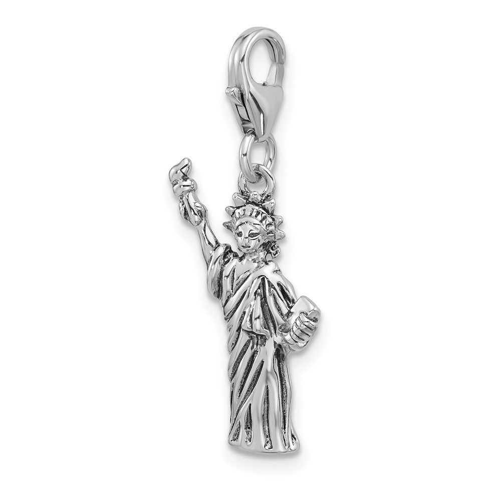 Sterling Silver Amore La Vita Antiqued Rhodium Plated 3-D Statue of Liberty Charm