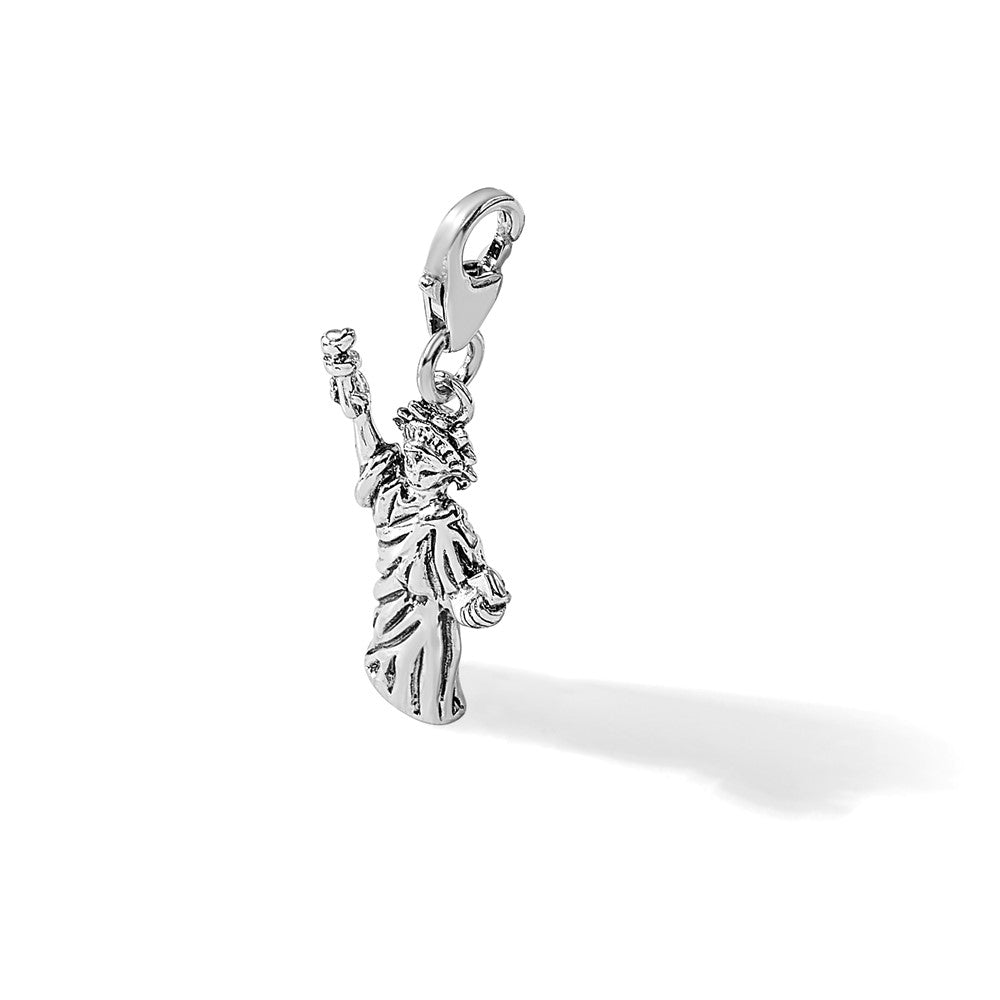Sterling Silver Amore La Vita Antiqued Rhodium Plated 3-D Statue of Liberty Charm