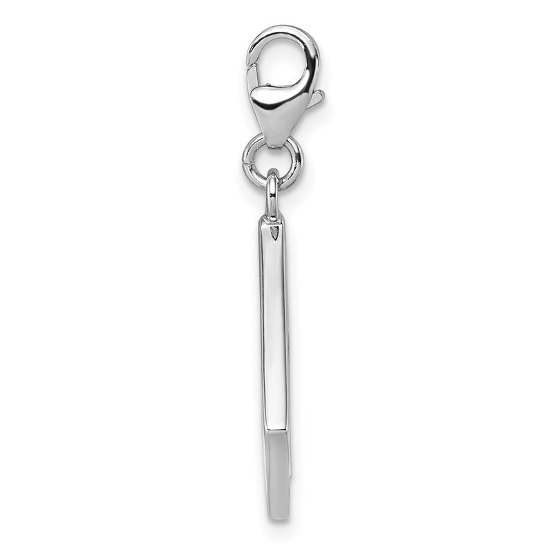 Sterling Silver Amore La Vita Rhodium Plated Enameled No Limit Credit Card Charm