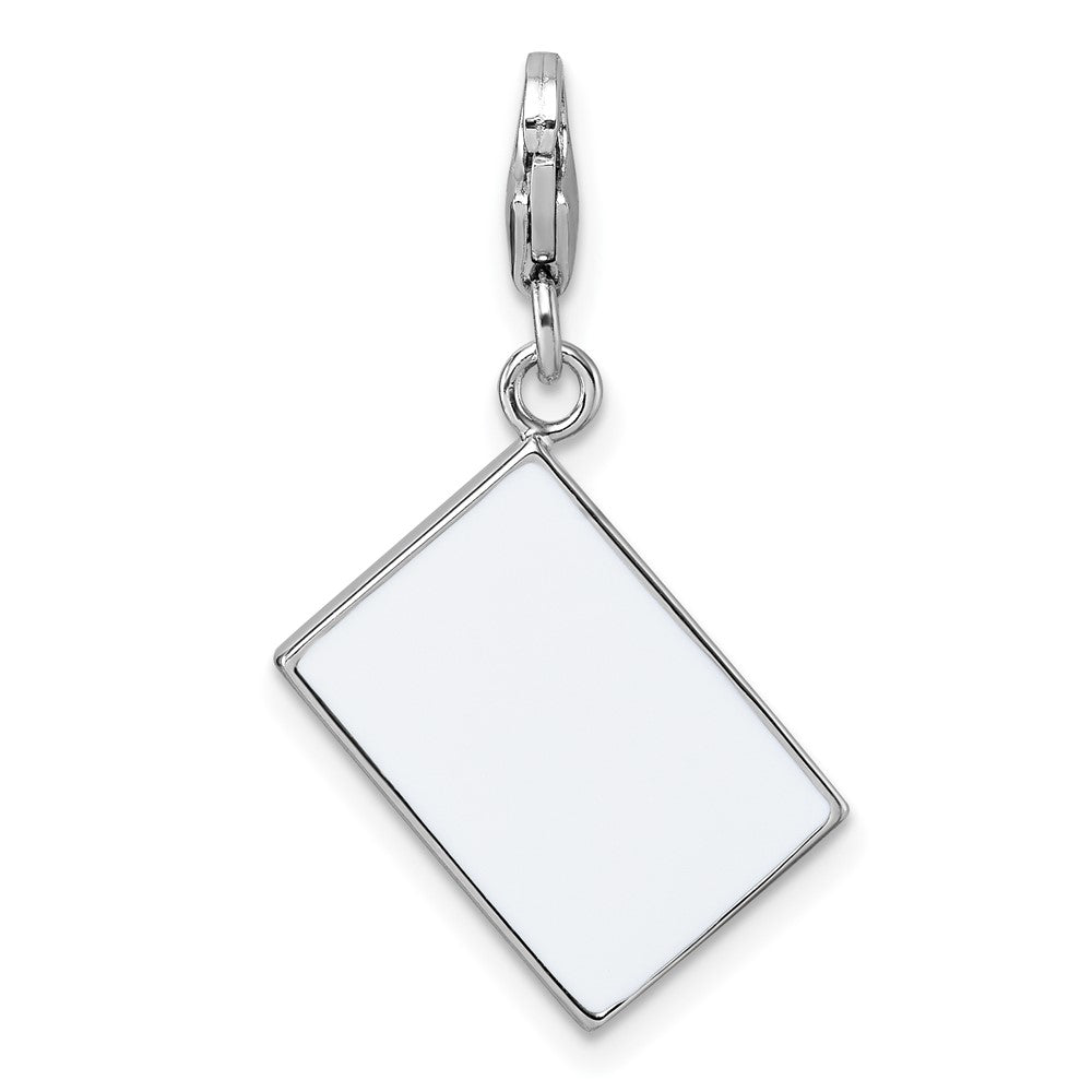Sterling Silver Amore La Vita Rhodium Plated Enameled No Limit Credit Card Charm