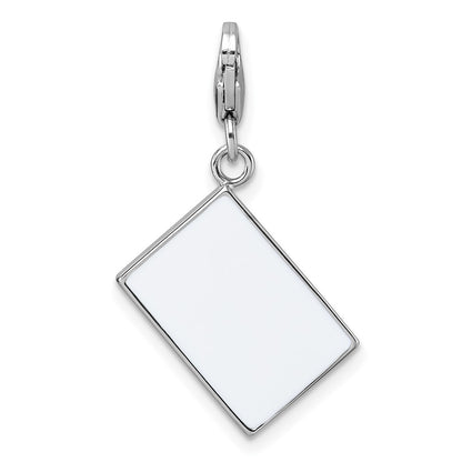Sterling Silver Amore La Vita Rhodium Plated Enameled No Limit Credit Card Charm