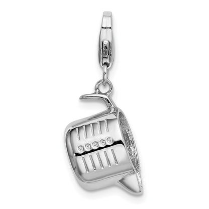 Sterling Silver Amore La Vita Rhodium-Plated Polished 3-D Measuring Cup Charm With Fancy Lobster Clasp
