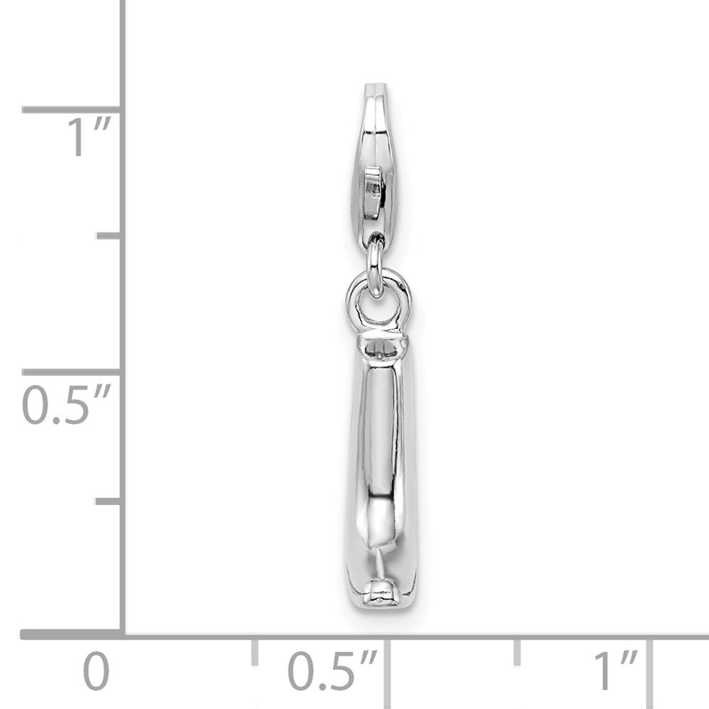 Sterling Silver Ss Rh Click-On Polished Boot Charm