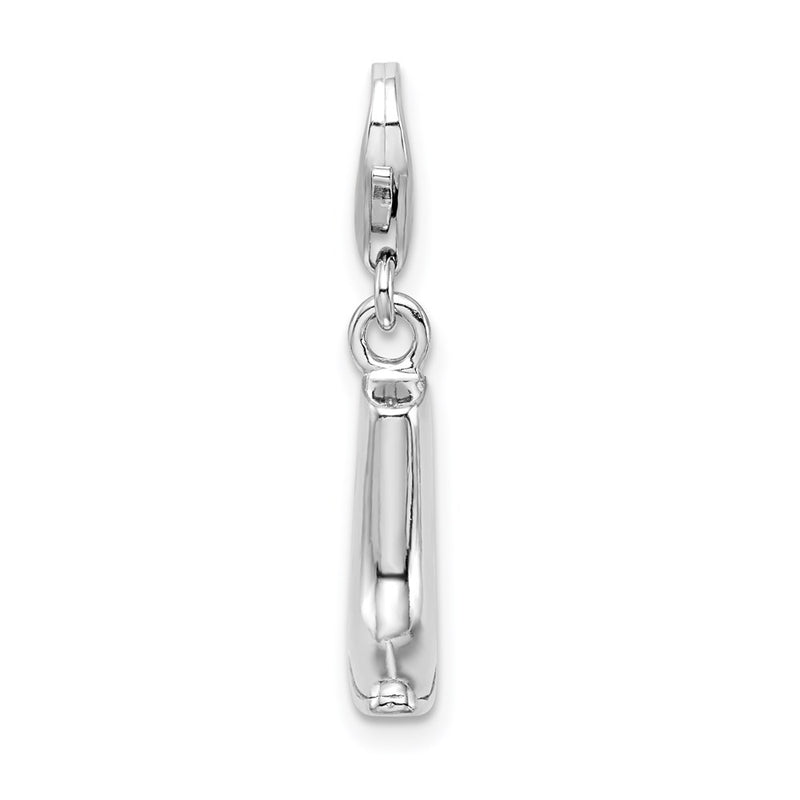 Sterling Silver Ss Rh Click-On Polished Boot Charm