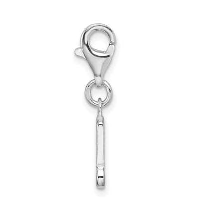 Sterling Silver Amore La Vita Rhodium-Plated Polished Beamed Sixteenth Note Charm With Fancy Lobster Clasp