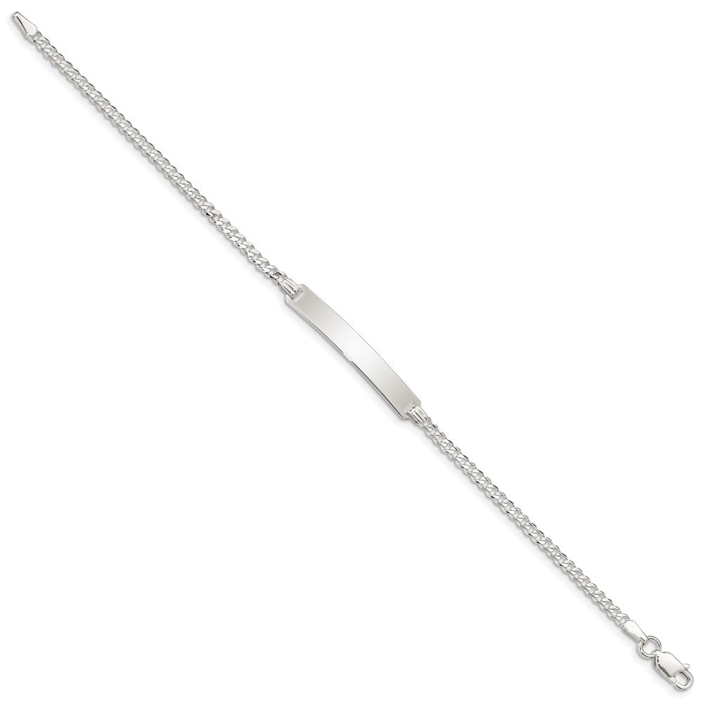Sterling Silver Curb Link Id Chain Bracelet