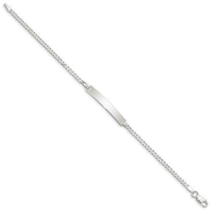 Sterling Silver Curb Link Id Chain Bracelet