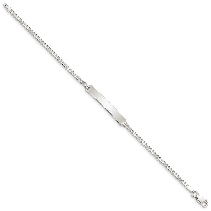 Sterling Silver Curb Link Id Chain Bracelet
