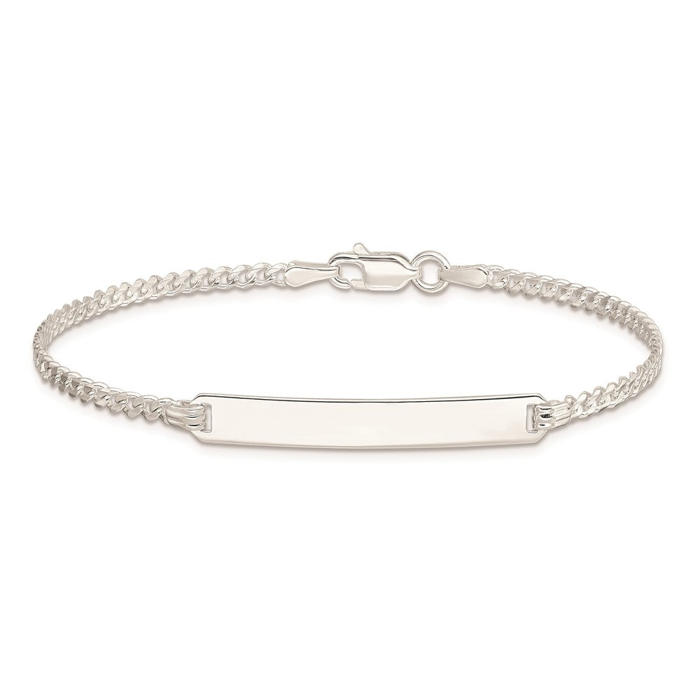 Sterling Silver Curb Link Id Chain Bracelet