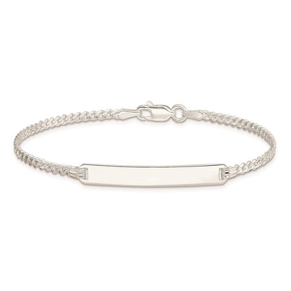 Sterling Silver Curb Link Id Chain Bracelet