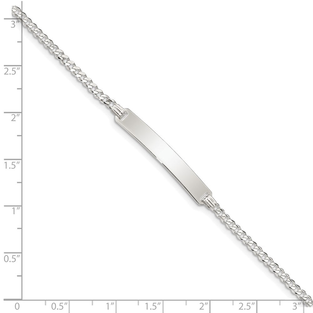 Sterling Silver Curb Link Id Chain Bracelet