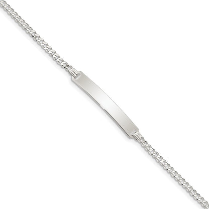 Sterling Silver Curb Link Id Chain Bracelet