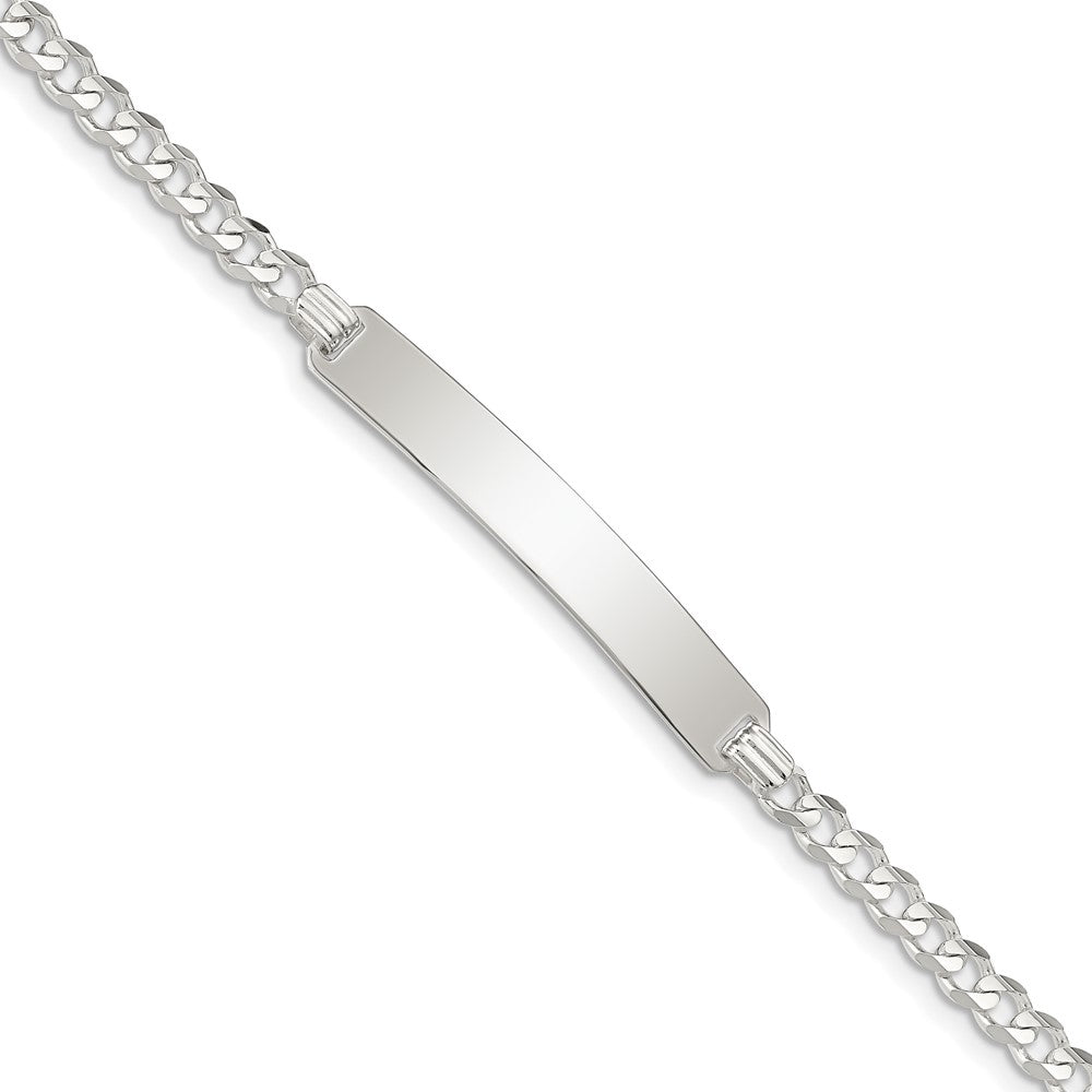 Sterling Silver Curb Link Id Chain Bracelet