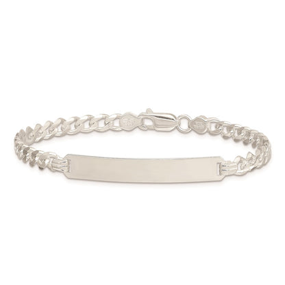 Sterling Silver Curb Link Id Bracelet