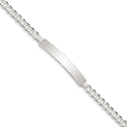 Sterling Silver Curb Link Id Bracelet