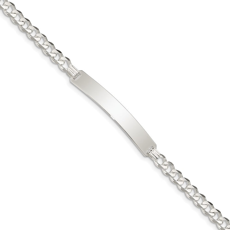 Sterling Silver Curb Link Id Bracelet
