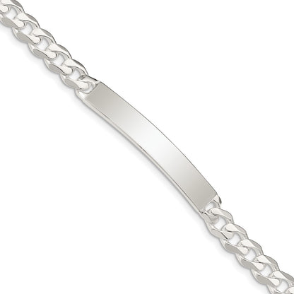 8 Inch Sterling Silver Curb Link Id Bracelet