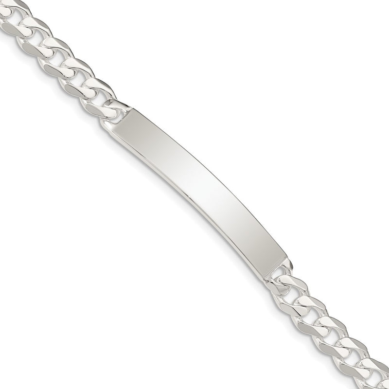 8 Inch Sterling Silver Curb Link Id Bracelet