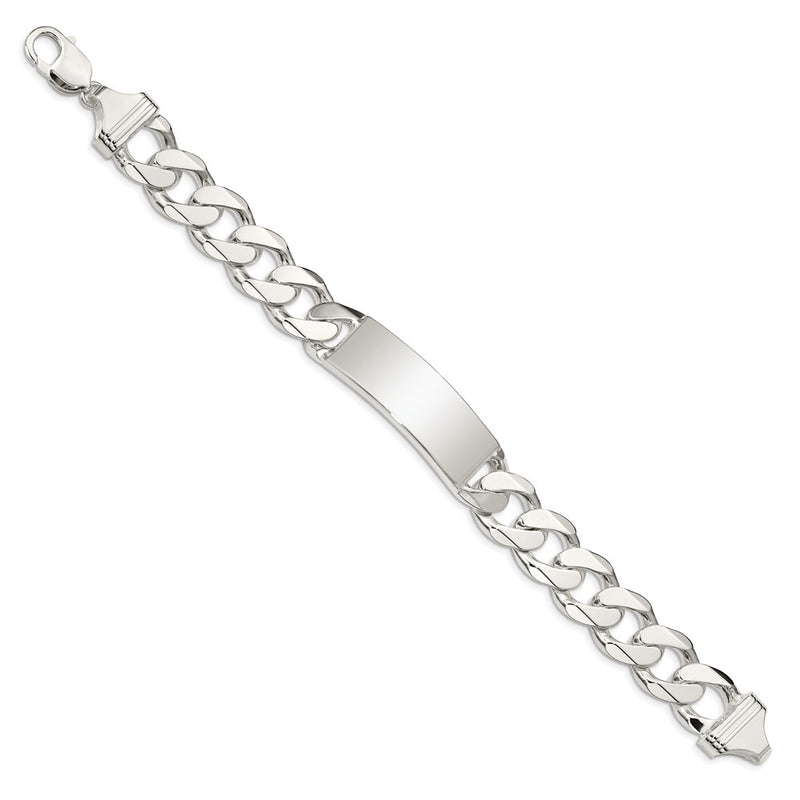 8.5 Inch Sterling Silver Curb Link Id Bracelet