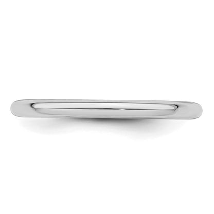 Sterling Silver Rhodium-Plated 2mm Comfort Fit Band
