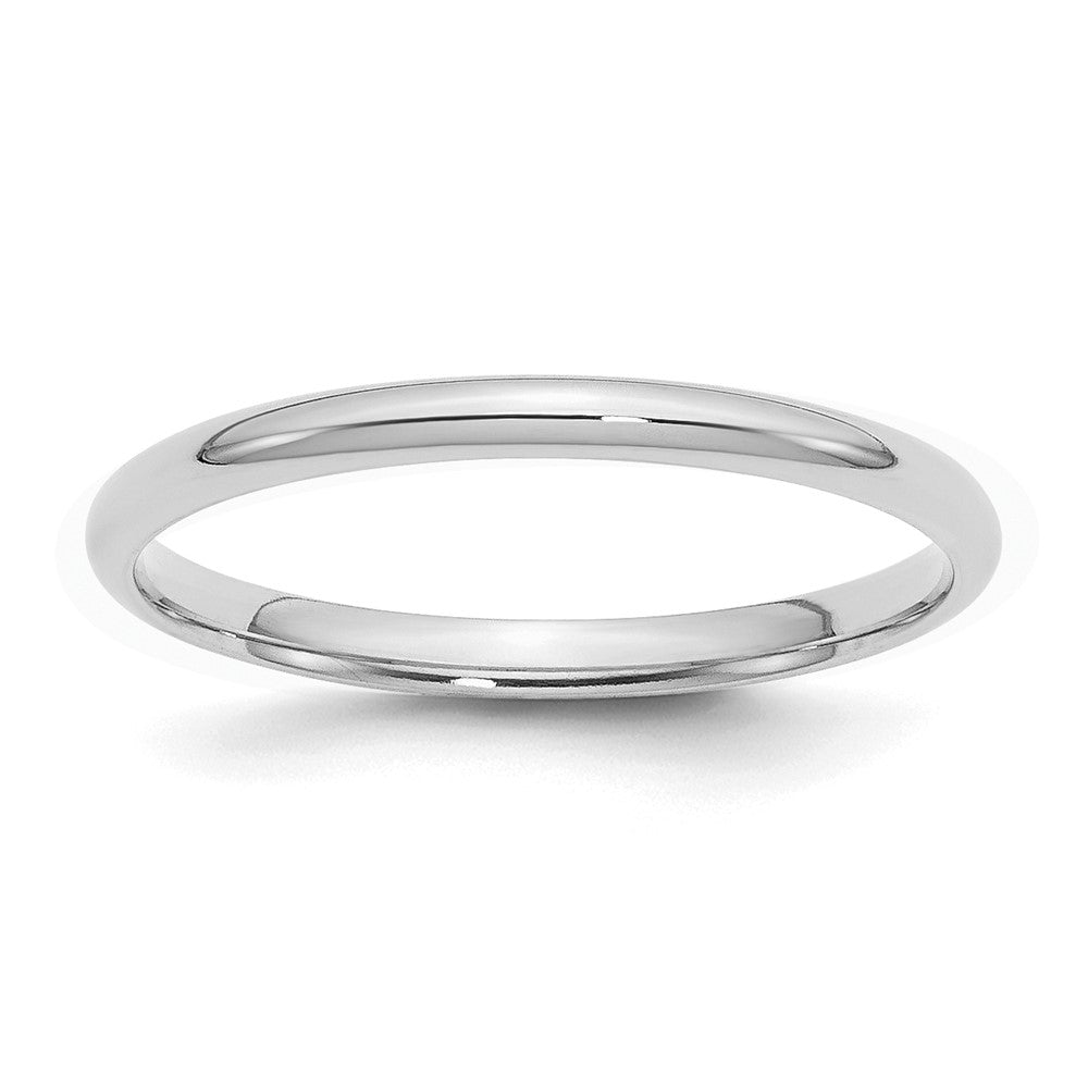 Sterling Silver Rhodium-Plated 2mm Comfort Fit Band
