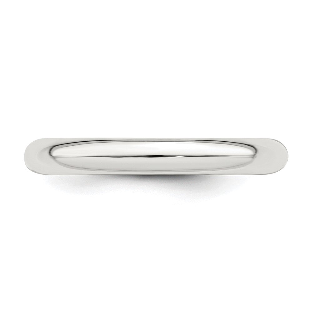 Sterling Silver Rhodium-Plated 3mm Comfort Fit Band