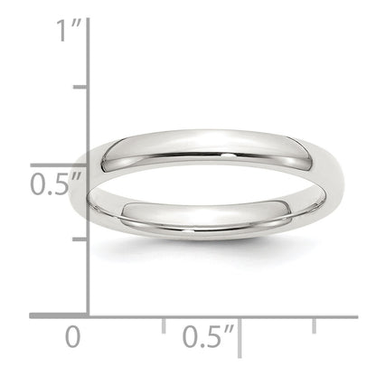 Sterling Silver 3mm Comfort Fit Size 12 Band