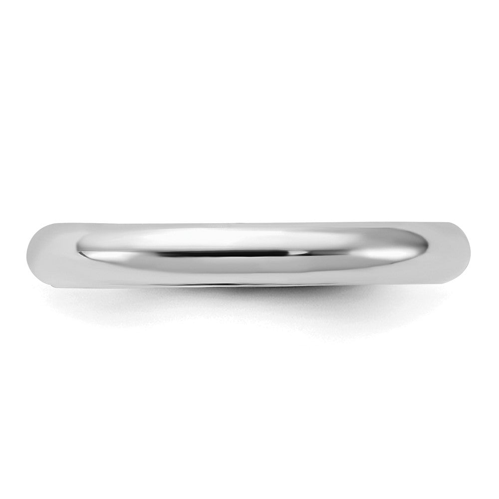 Sterling Silver Rhodium-Plated 3mm Comfort Fit Band