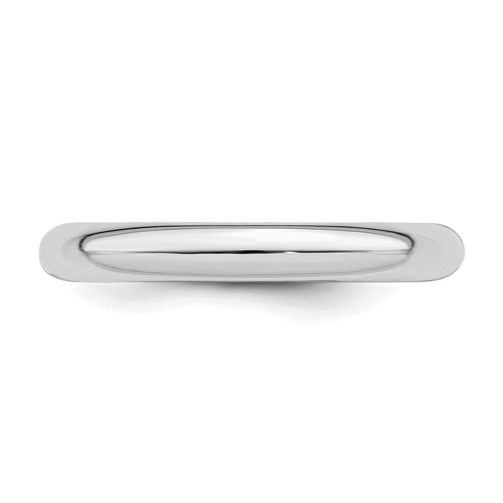 Sterling Silver Rhodium-Plated 3mm Comfort Fit Band