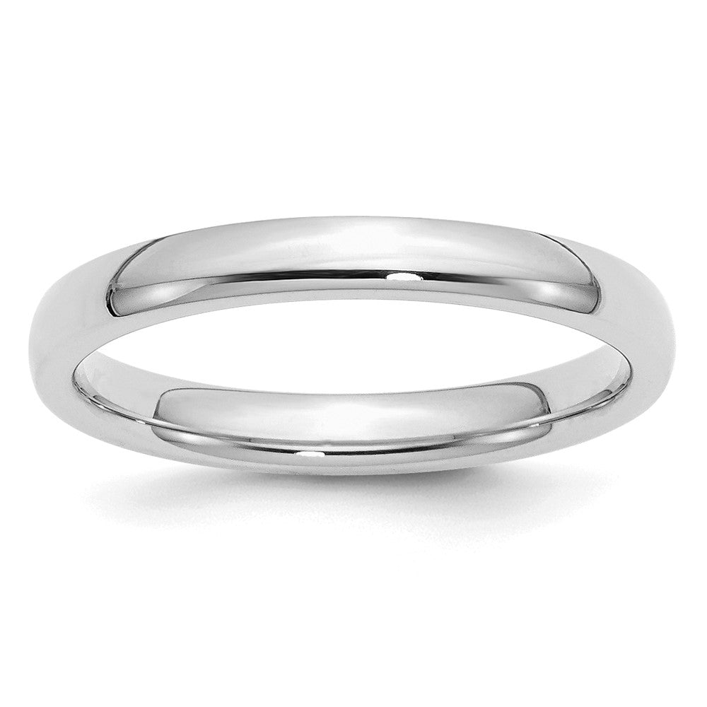 Sterling Silver Rhodium-Plated 3mm Comfort Fit Band