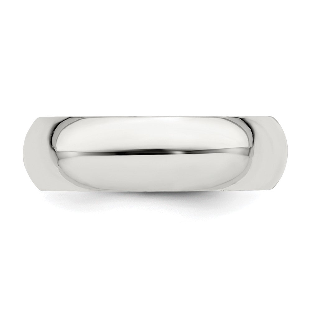 Sterling Silver Rhodium-Plated 6mm Comfort Fit Band
