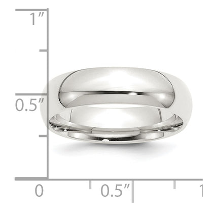 Sterling Silver 6mm Comfort Fit Size 9.5 Band