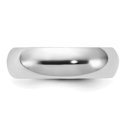 Sterling Silver Rhodium-Plated 6mm Comfort Fit Band