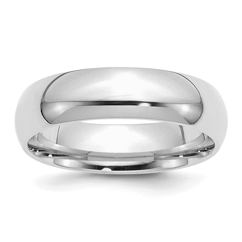 Sterling Silver Rhodium-Plated 6mm Comfort Fit Band