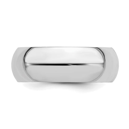 Sterling Silver Rhodium-Plated 7mm Comfort Fit Band