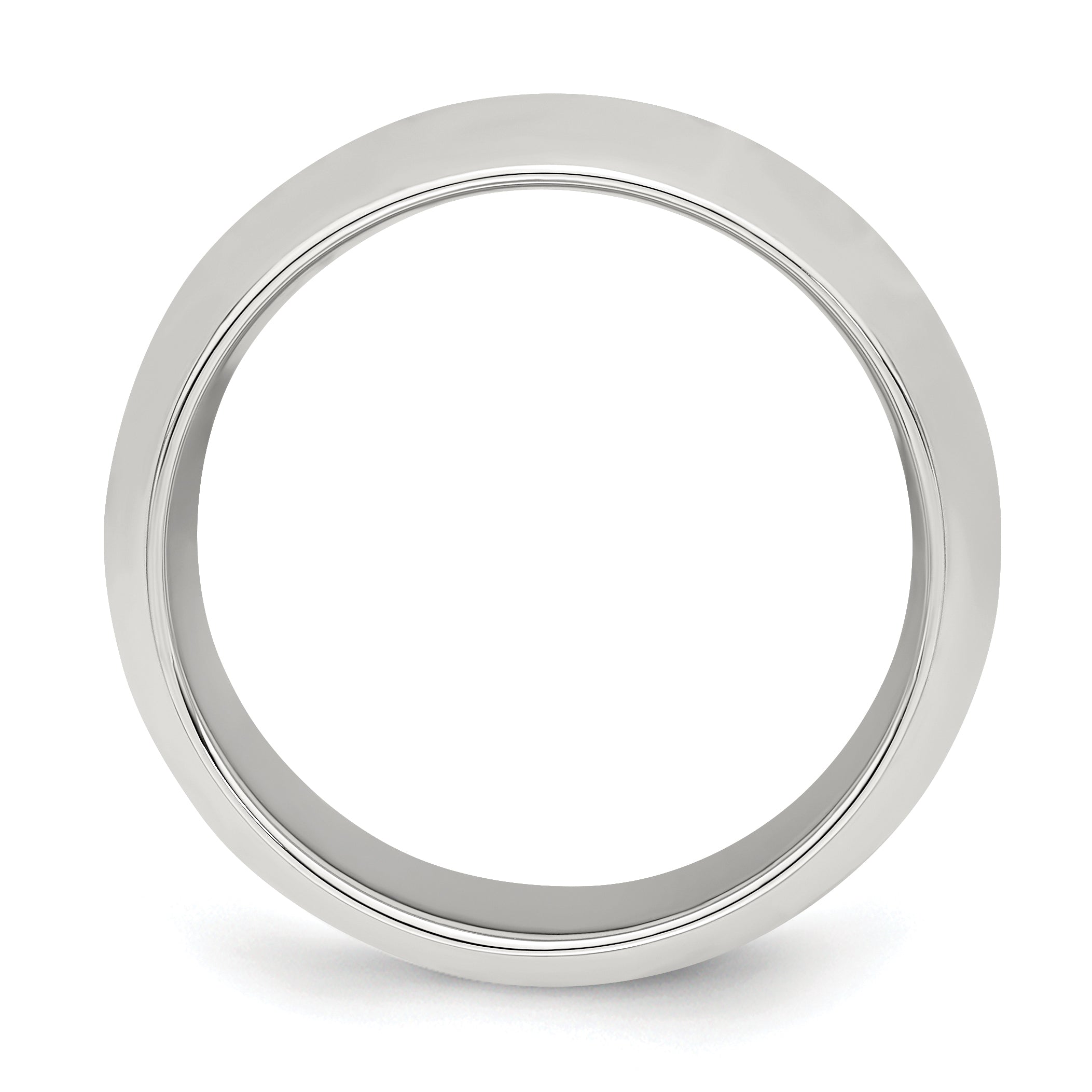 Sterling Silver Rhodium-Plated 8mm Comfort Fit Band