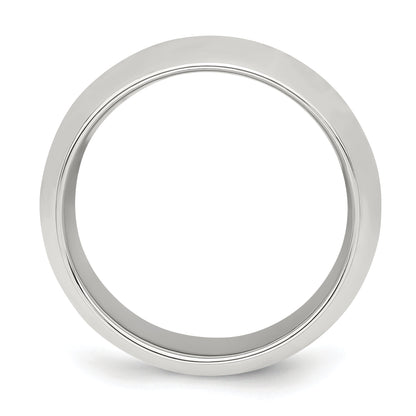 Sterling Silver Rhodium-Plated 8mm Comfort Fit Band