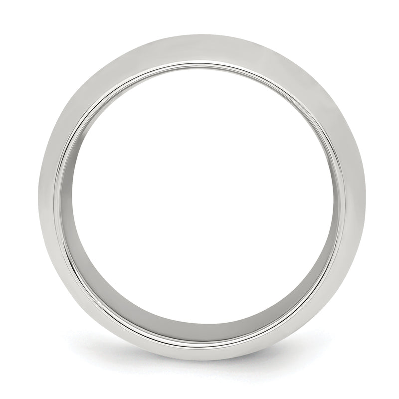 Sterling Silver Rhodium-Plated 8mm Comfort Fit Band
