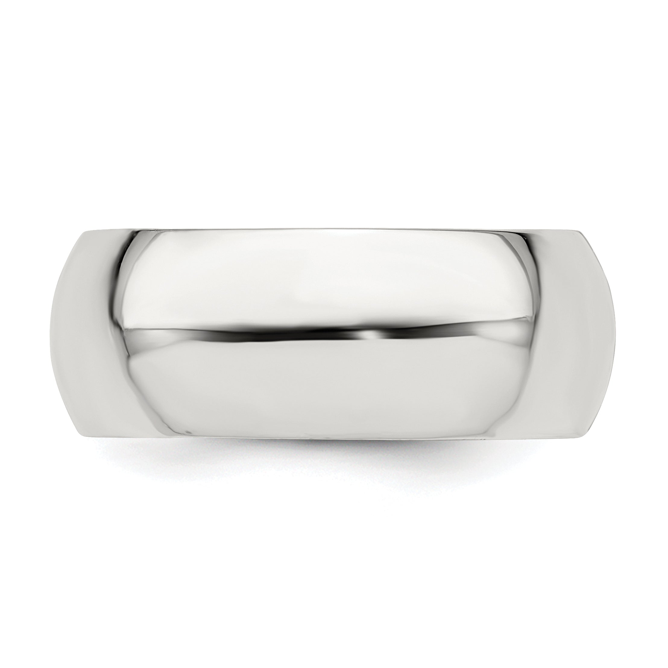 Sterling Silver Rhodium-Plated 8mm Comfort Fit Band