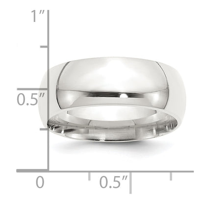 Sterling Silver 8mm Comfort Fit Size 6 Band