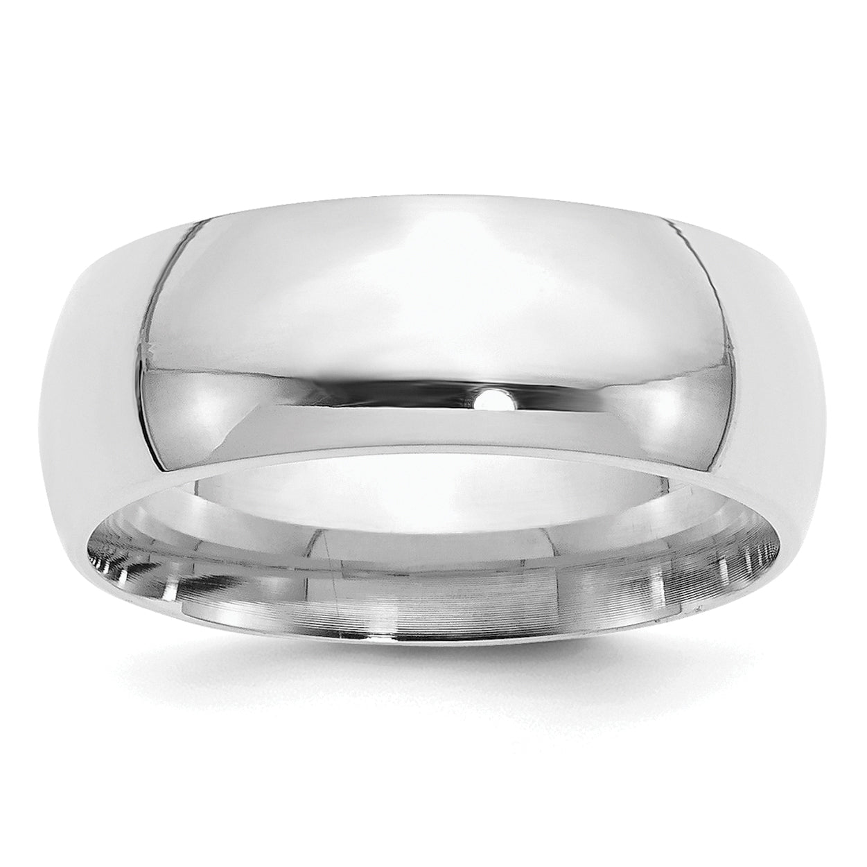 Sterling Silver Rhodium-Plated 8mm Comfort Fit Band
