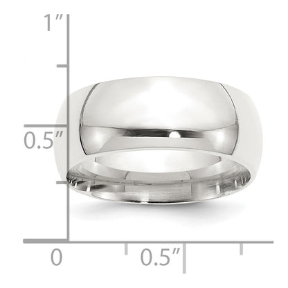 Sterling Silver 9mm Comfort Fit Size 8 Band