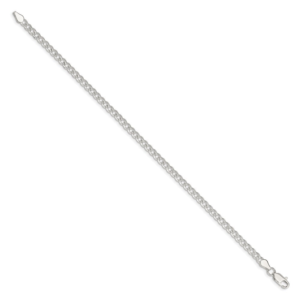 7 Inch Sterling Silver 3.8mm Pav Curb Chain Bracelet